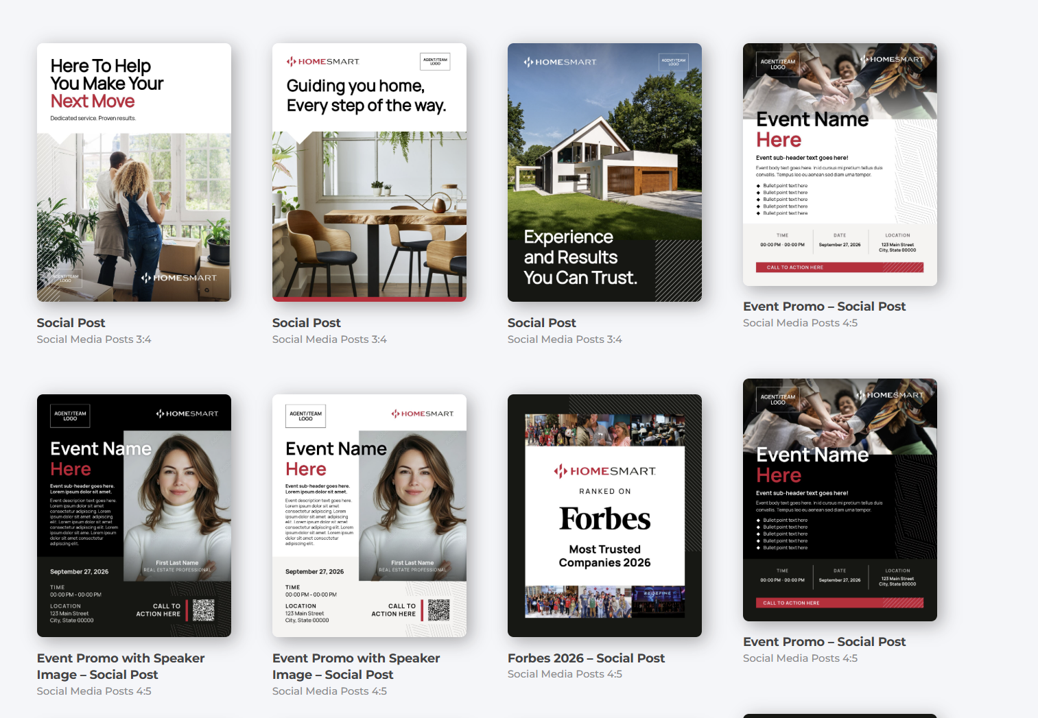 HomeSmart marketing templates